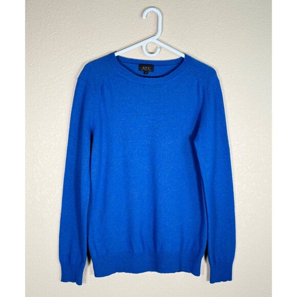 A.P.C. Women's Crewneck Pullover Sweater Blue Speckled - Picture 4 of 11